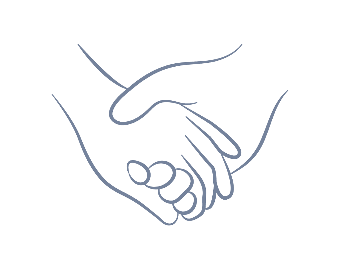 Holding hands outline icon
